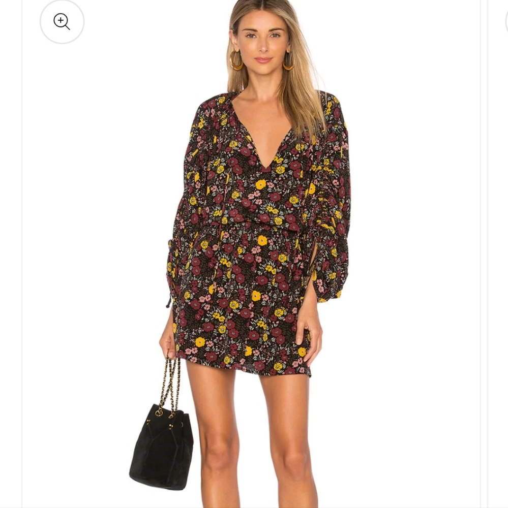 Tularosa Mindy Dress in Huntington Floral Gathered Sleeve Mini Small